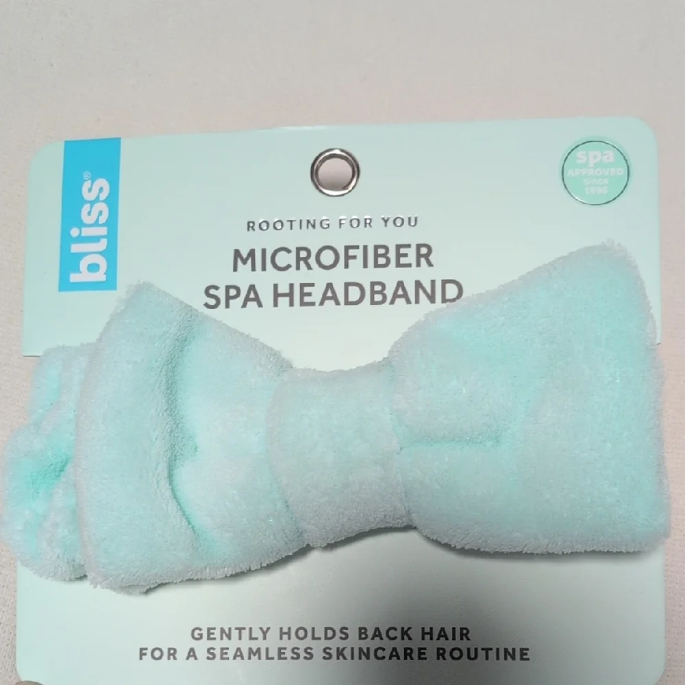 Bliss Blue Microfiber Spa Headband for Skincare